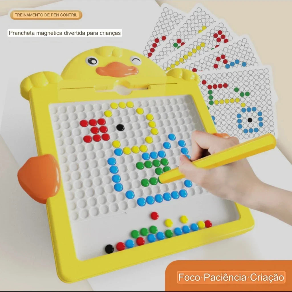 Tábua de Desenho Magnético Infantil Colorida | Brinquedo Educativo Reutilizável 49 Espaços – Brincaae