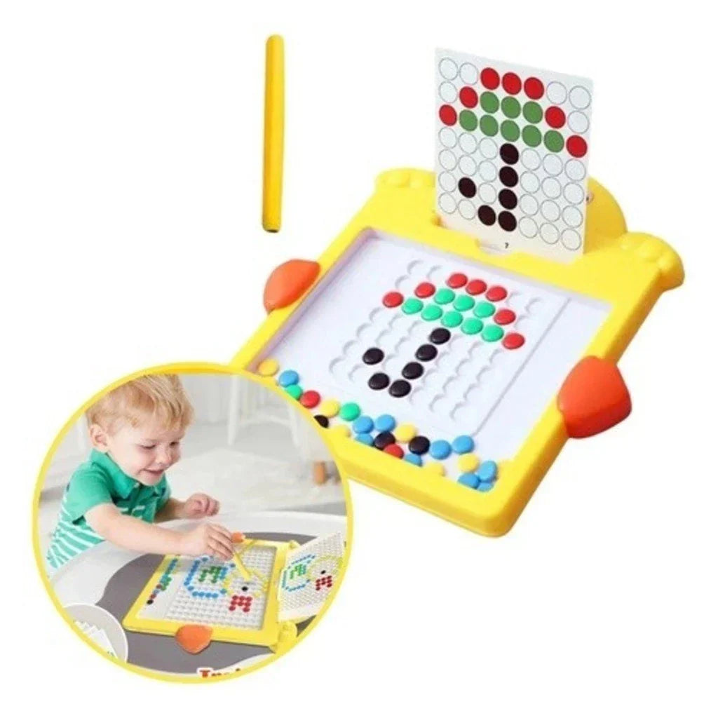 Tábua de Desenho Magnético Infantil Colorida | Brinquedo Educativo Reutilizável 49 Espaços – Brincaae
