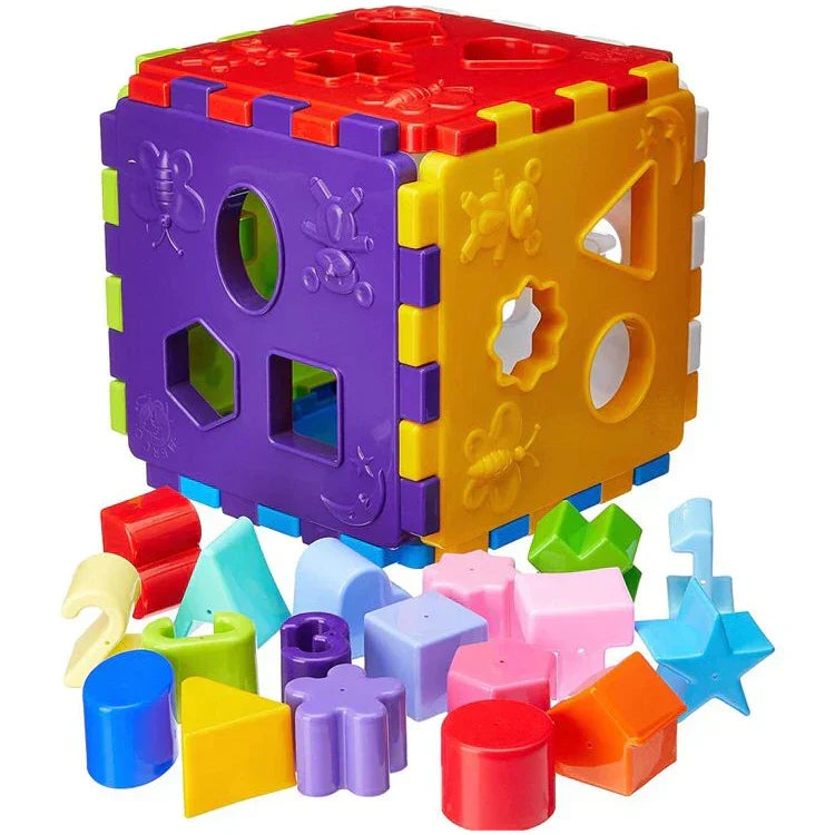 Cubo Didático Educativo de Encaixe | Brinquedo Pedagógico Colorido para Crianças +12 Meses – Brincaae
