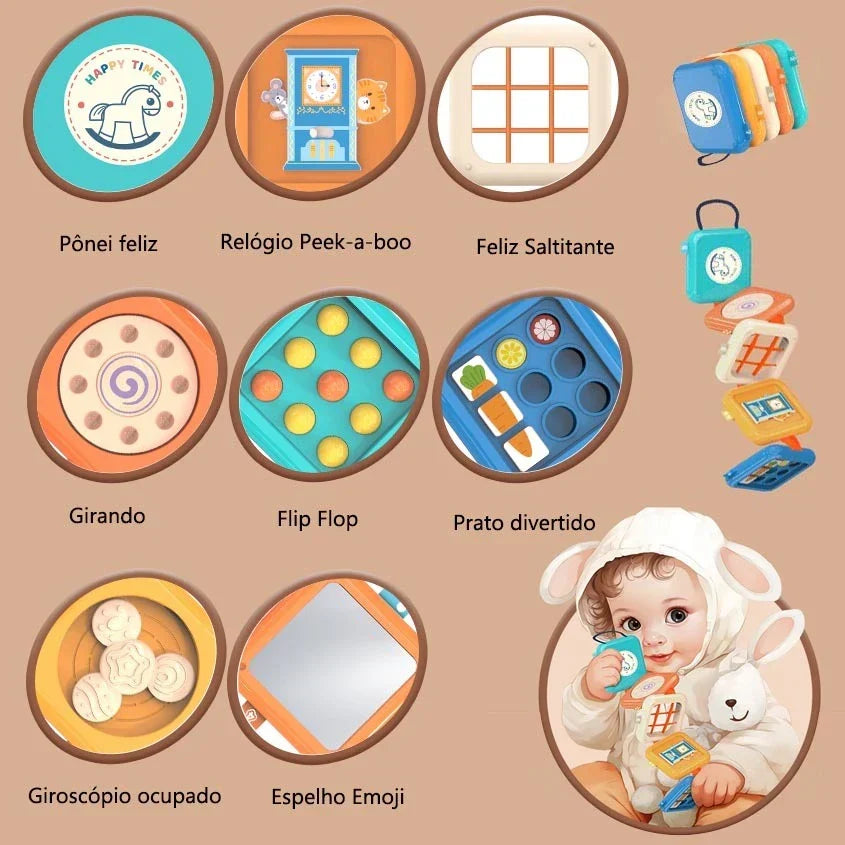 Brinquedo Sensorial Montessori 6 Lados | Cubo de Atividades Educativo para Crianças 3+ – Brincaae