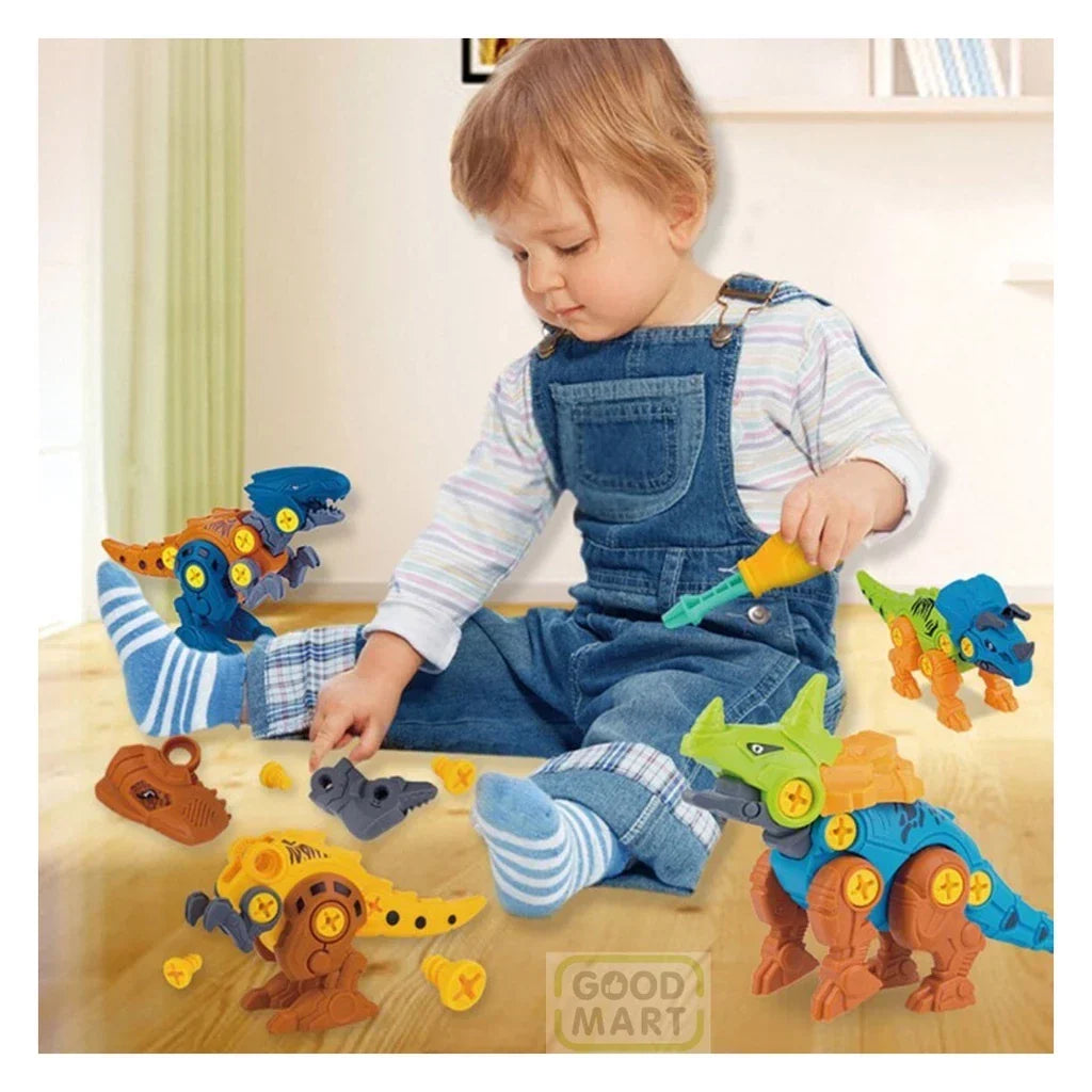 Kit 4 Dinossauros Monta e Desmonta Educativo | Brinquedo Pedagógico com Ferramentas – Brincaae