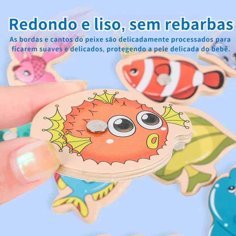 Jogo Pescaria Magnética em Madeira 3+ | Brincaae