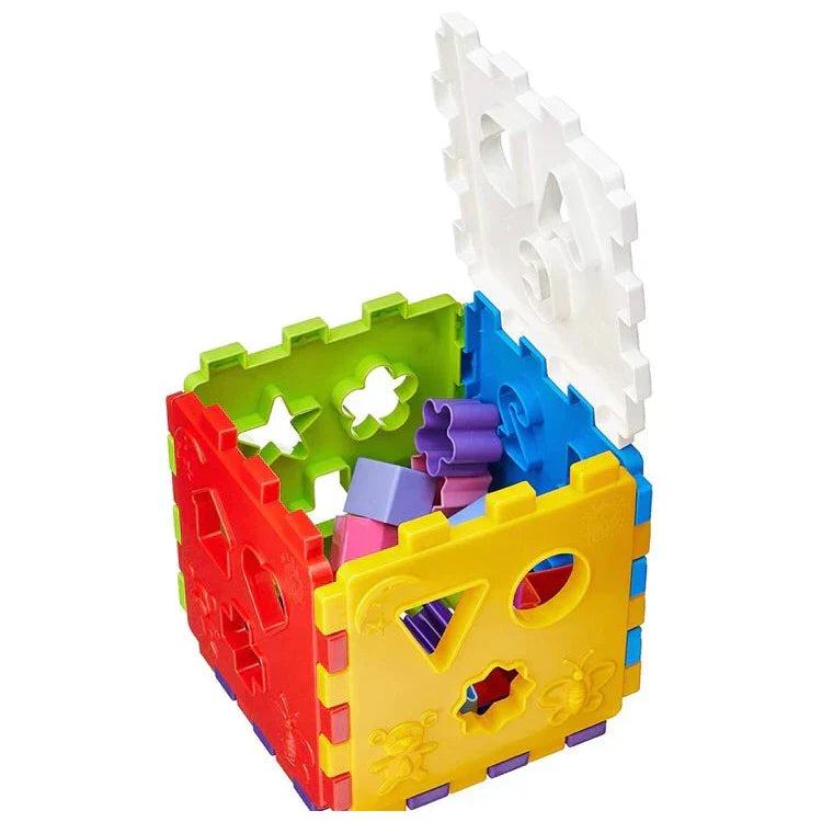 Cubo Didático Educativo de Encaixe | Brinquedo Pedagógico Colorido para Crianças +12 Meses – Brincaae