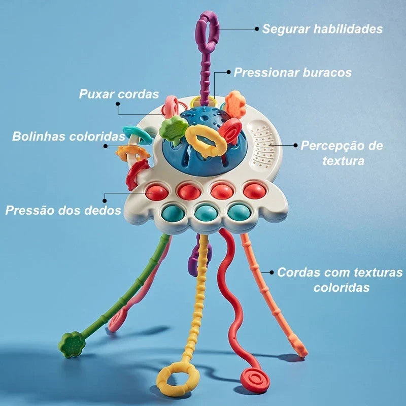 Brinquedo Sensorial Montessori 6 Lados | Cubo de Atividades Educativo para Crianças 3+ – Brincaae
