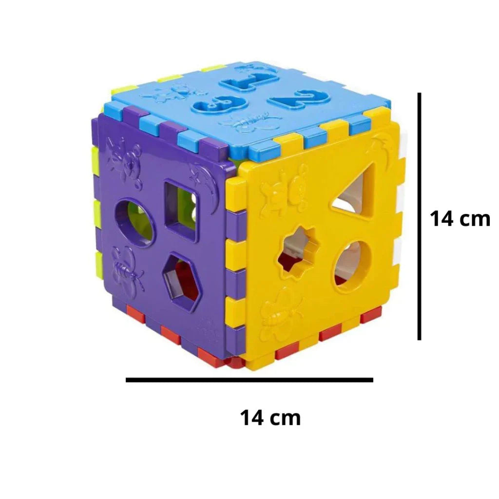 Cubo Didático Educativo de Encaixe | Brinquedo Pedagógico Colorido para Crianças +12 Meses – Brincaae