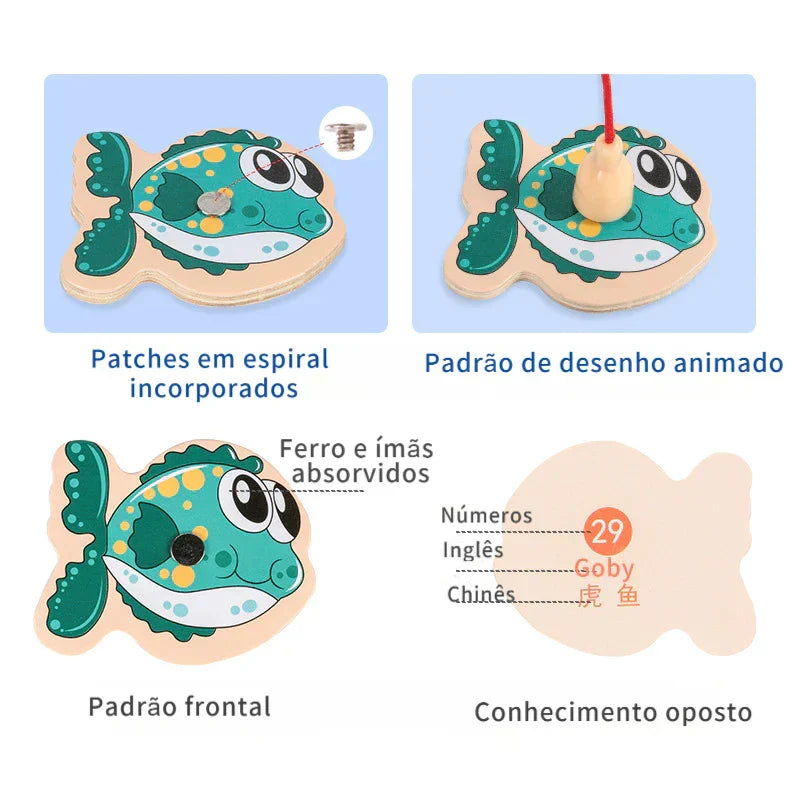 Jogo Pescaria Magnética em Madeira 3+ | Brincaae