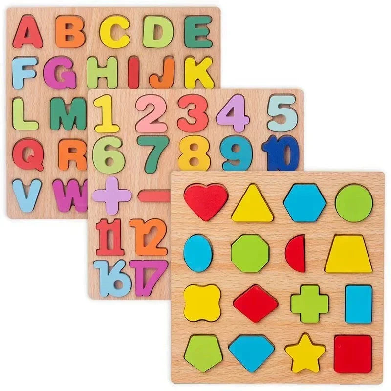 Kit 2 Tabuleiros Educativos Pedagógicos | Alfabeto, Números e Formas Geométricas para Crianças – Brincaae