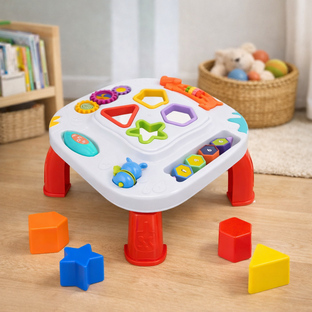 Mesinha Didática Infantil Educativa Sensorial | Mesa de Atividades Interativas para Bebês +12 Meses – Brincaae